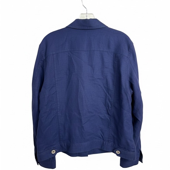 Coldwater Creek Deep Blue linen Jacket - Picture 2 of 6